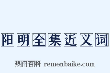 阳明全集近义词是什么意思的图片